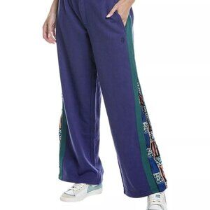 FP Movement‎ Women’s Kickoff Terry Cotton Sweatpants Floral Inset Wide Leg Small